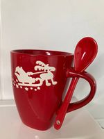 Teetasse Kaffeebecher Tasse Becher mit Löffel - NEU