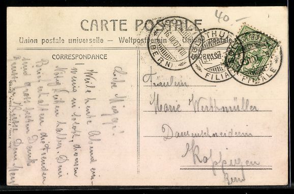 Cartoline postali: AK Solothurn, Wengibrücke mit Postgebäude – Usato da Berlin venduto da bartko-reher 1