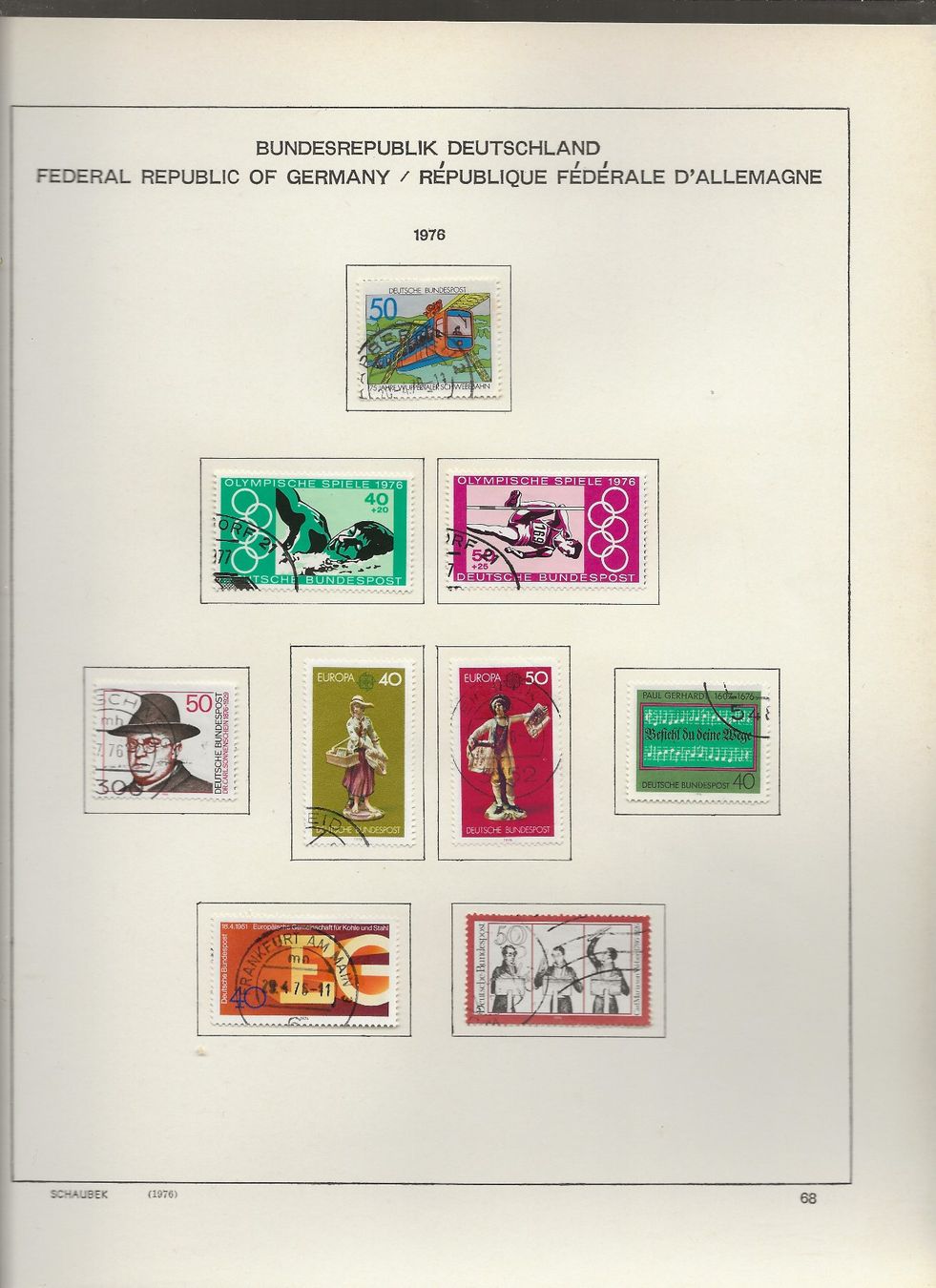 Alle Briefmarken: Marken Deutschland BRD  1975 bis 1976 – Gebraucht aus Au ZH von xelagreb01 7
