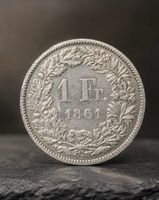 1 Franken 1861 Silber – Sitzende Helvetia – Schöne Erhaltung