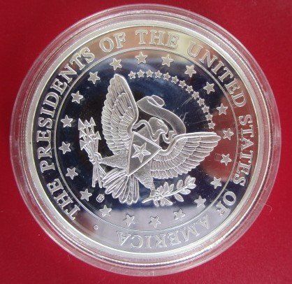 Medaglie: Medaille - Barack Obama US Präsident 2008 - versilbert – Nuovo e nell'imballaggio originale da Luzern venduto da Horoskop1 1