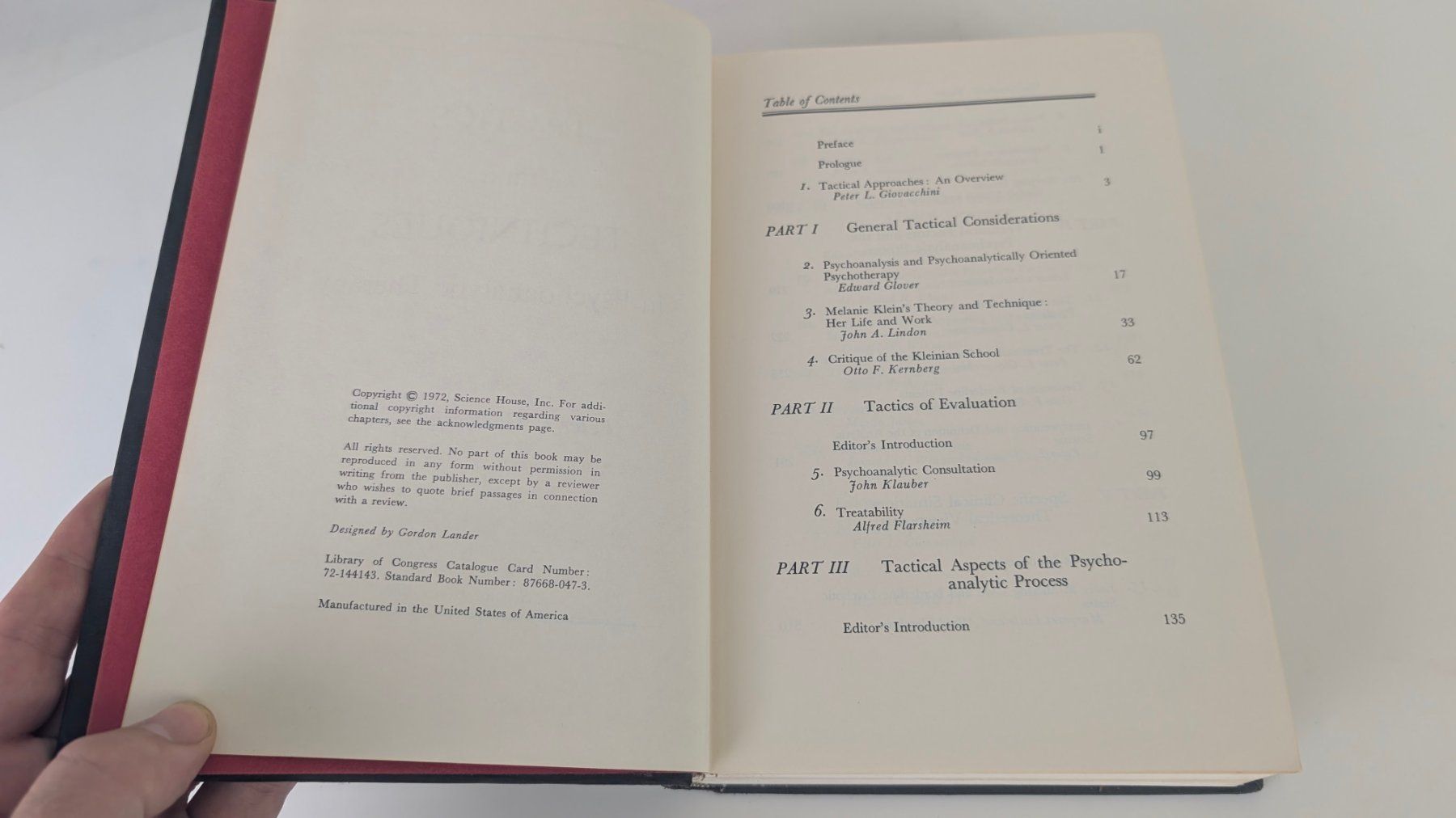 Libri: Tactics and Techniques in Psychoanalytic Therapy, 1972 Giova – Usato da Zürich venduto da 1.Simon 3