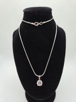Schlangenkette mit Zirkonia Anhänger 925 Silber
