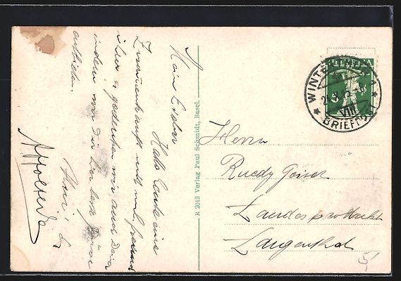 Cartoline postali: Winterthur, Bahnhofplatz mit Hauptpost – Usato da Berlin venduto da bartko-reher 1