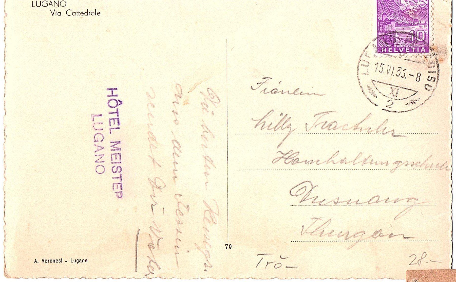 Cartoline postali: Ansichtskarte Lugano Via Cattedrale – Usato da Mörschwil venduto da antiksalon 1
