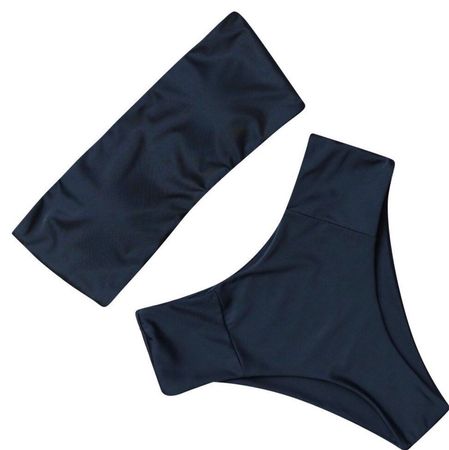 Bikini Set Schwarz Bandeau High-Waist Neu Ungetragen Gr. L⁠