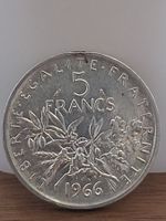 5 Francs France 1966 Semeuse .835 Silber