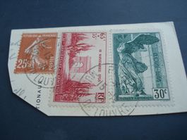 Abschnitt Frankreich um 1938, mit 2 Sondermarken