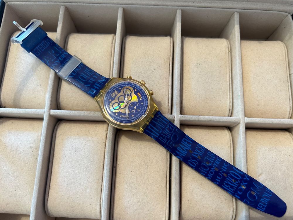 Montre Femme Vintage Sponsor Officiel Jeux Olympiques Kodak - Quartz, Pile Neuve - Cuir