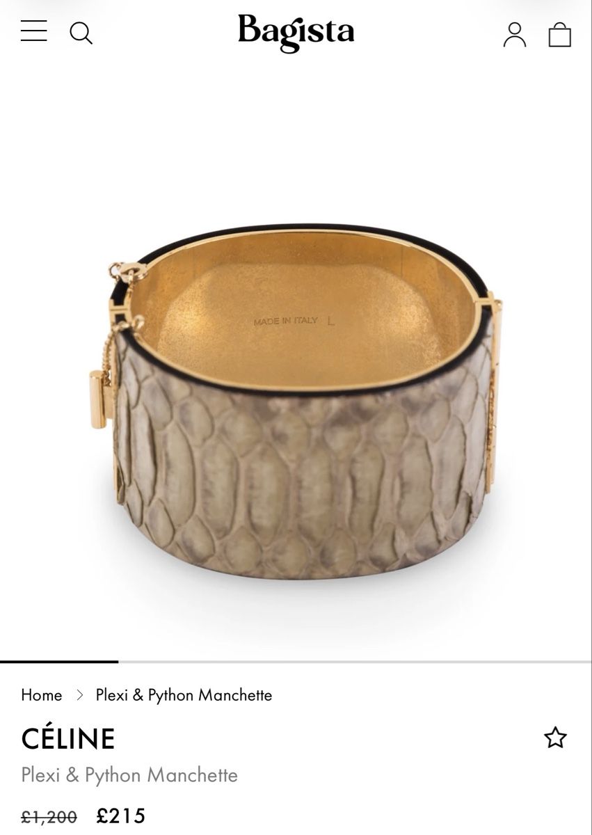 Celine Bracelets: CELINE Gold Plexi Python Bangle – D'occasion à Winterthur par Atelier.W 8