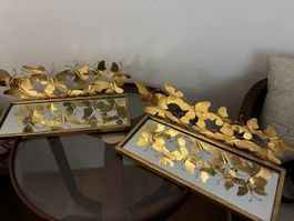 Ab 1.-! Wandregal Schmetterlinge mit Spiegel Goldfarben