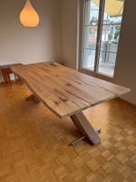 Esstisch Eiche Massiv Baumkante Metallfuss top Zustand