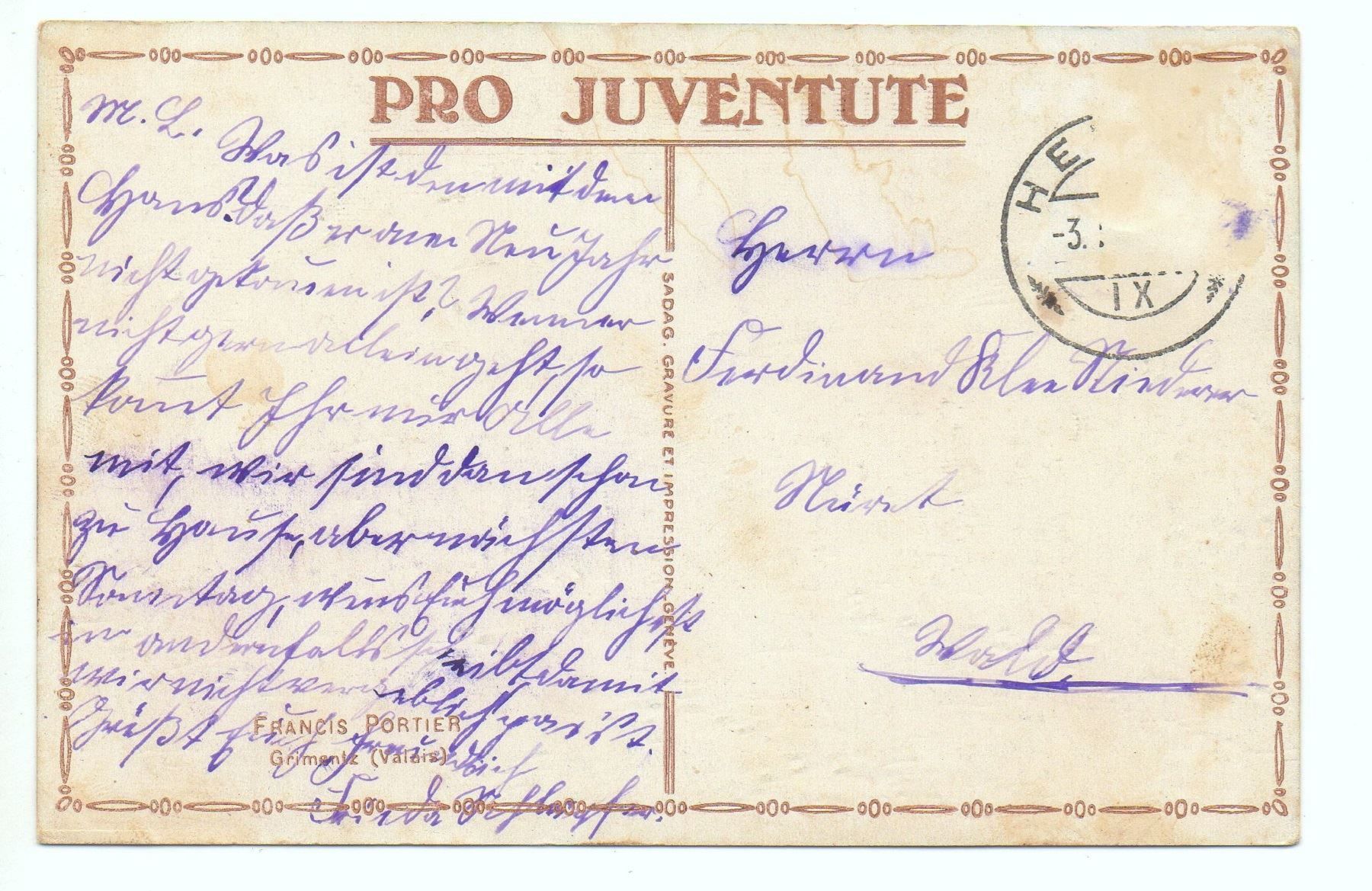 Cartoline postali: Künstler Litho GRIMENTZ – Usato da Jona venduto da philajona 1