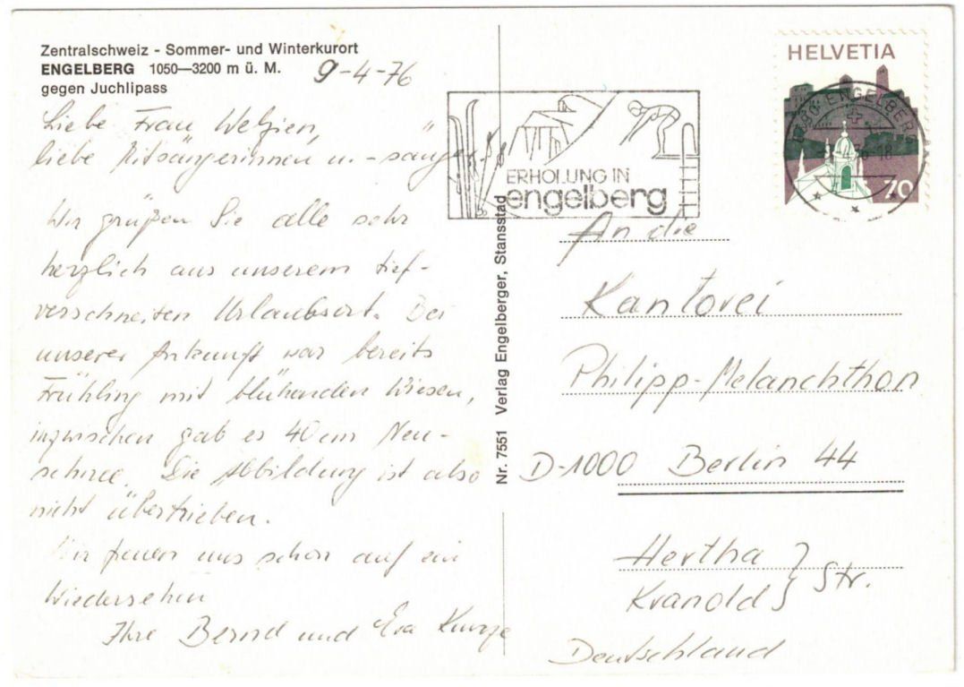 Cartoline postali: Engelberg - Skilift Klostermatte – Usato da Binningen venduto da Mountainrider 1