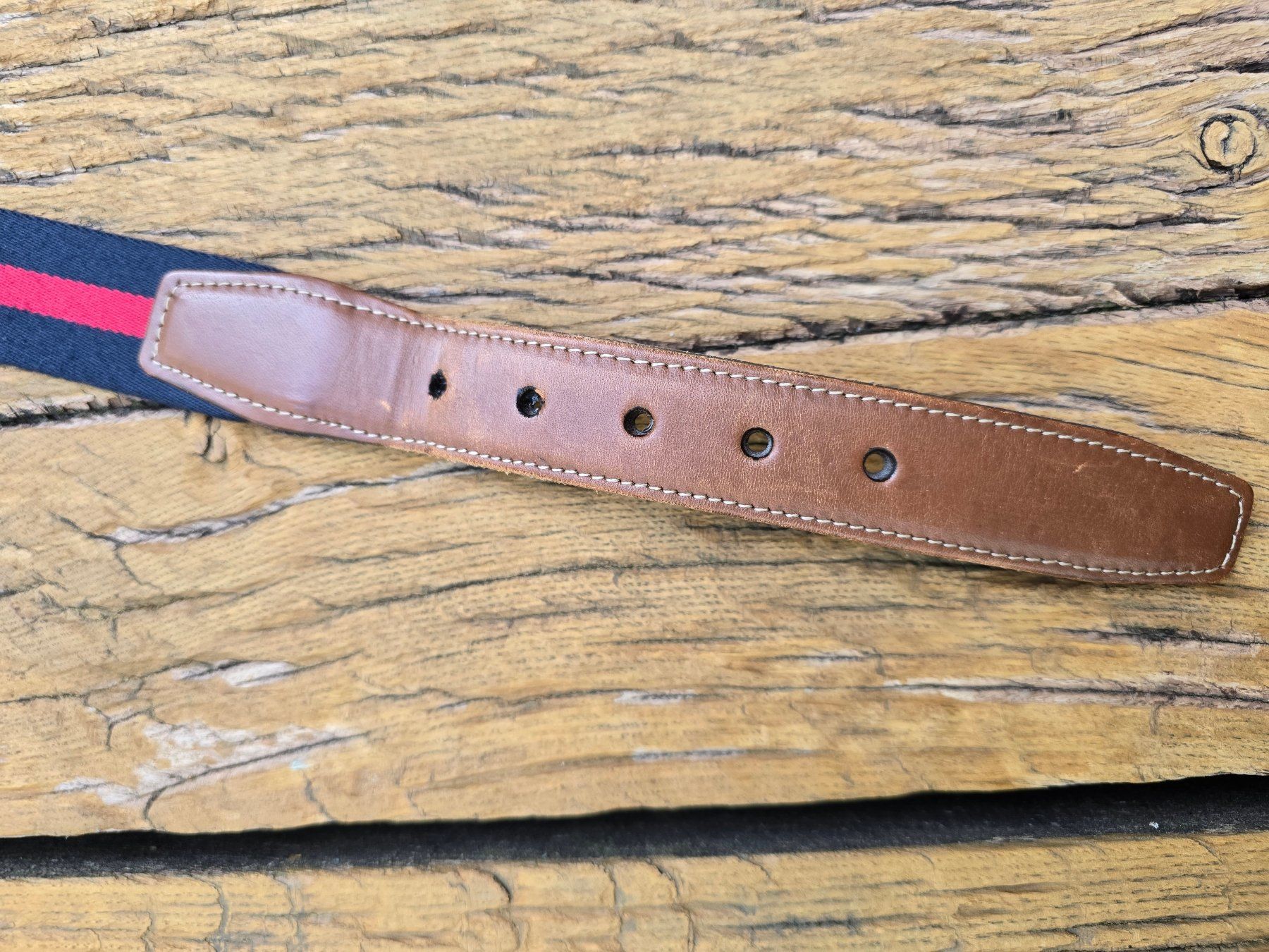 Gürtel: Leder: Gürtel Leder braun/Stoff – Gebraucht aus Romanshorn von Rachacha 1