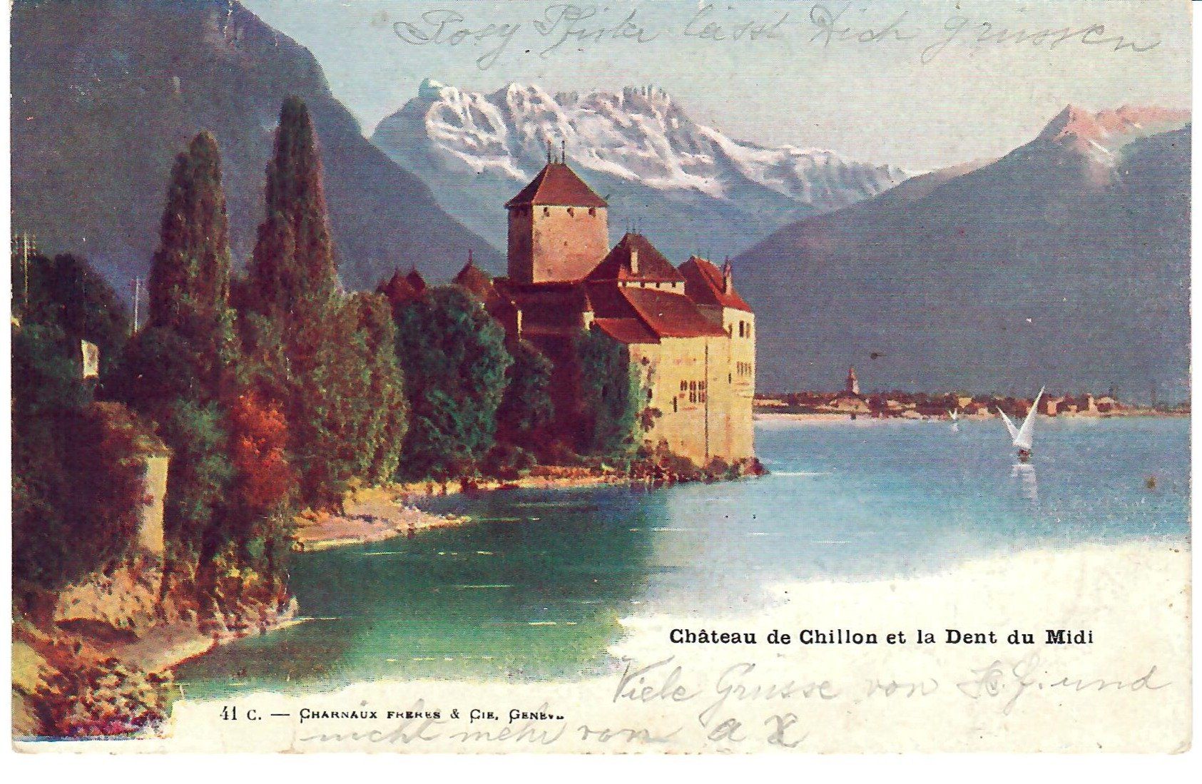 Cartoline postali: Chillon Château am Genfersee – Usato da Zweisimmen venduto da jakobsweg