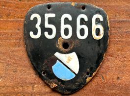 1923 Velonummer Zürich Schweiz Kanton Zürich