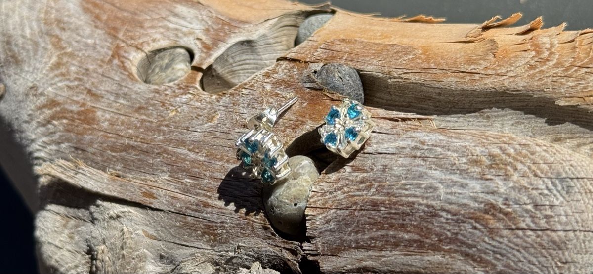 Orecchini pendenti & Orecchini a lobo: Wunderschöne Ohrstecker mit hellblauen Steinen – Nuovo (secondo la descrizione) da Rüti ZH venduto da MapleLeaf62 1