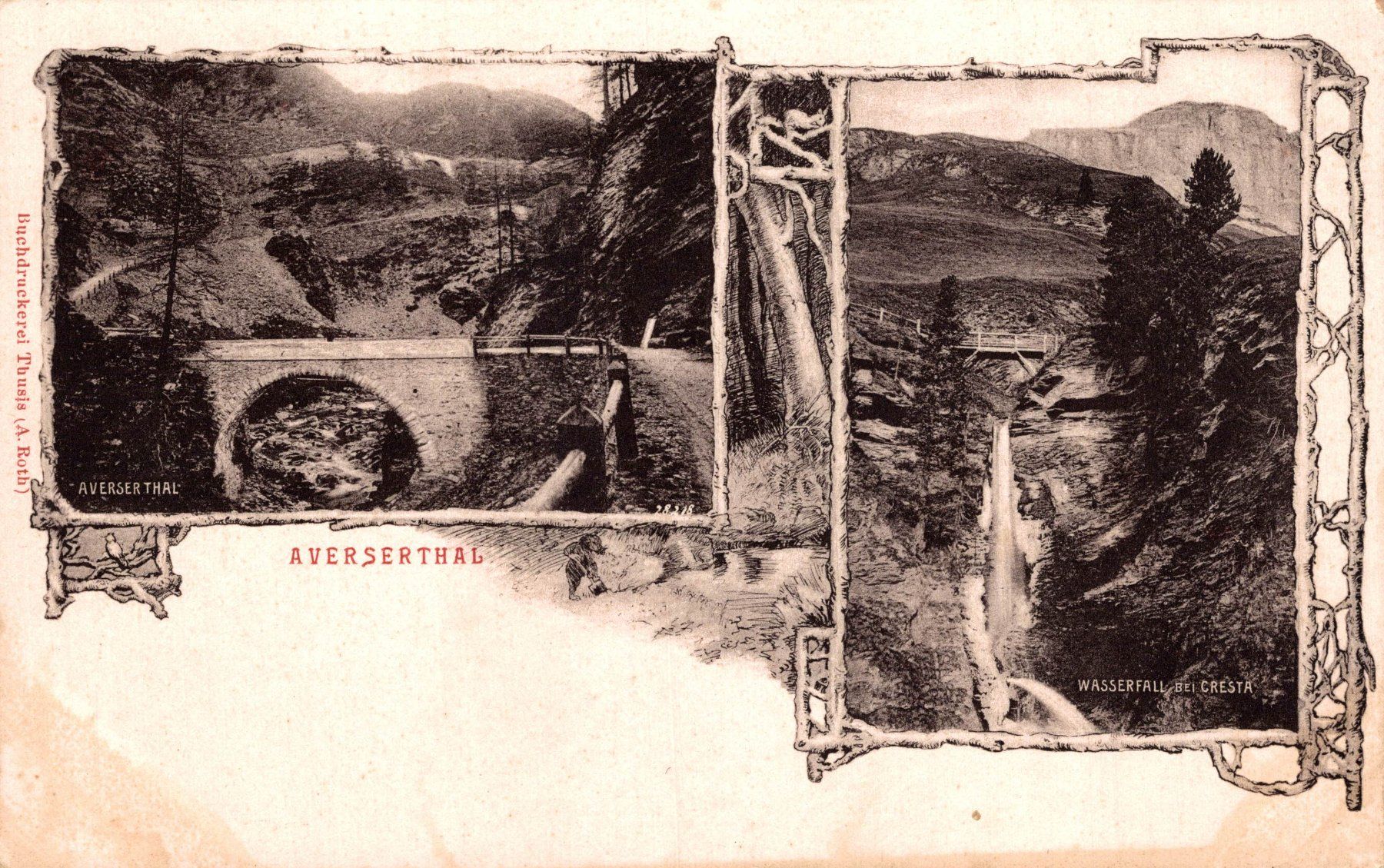 Cartoline postali: Averserthal.  Wasserfall bei Cresta – Usato da Bronschhofen venduto da Astore