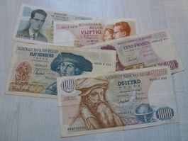 Lot ++ 5 alte Banknoten aus Belgien ab 1961