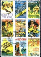 S.TOME E PRINCIPE FILMPLAKATE AUF 9 BRIEFMARKEN GEST. - AA50