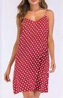 NEUES leichtes Kleid rot-weiss Polka dot Gr. L - 801140