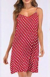 NEUES leichtes Kleid rot-weiss Polka dot Gr. L - 801140