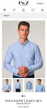 Herrenhemd Polo Ralph Lauren Slim Fit Hellblau Grösse S