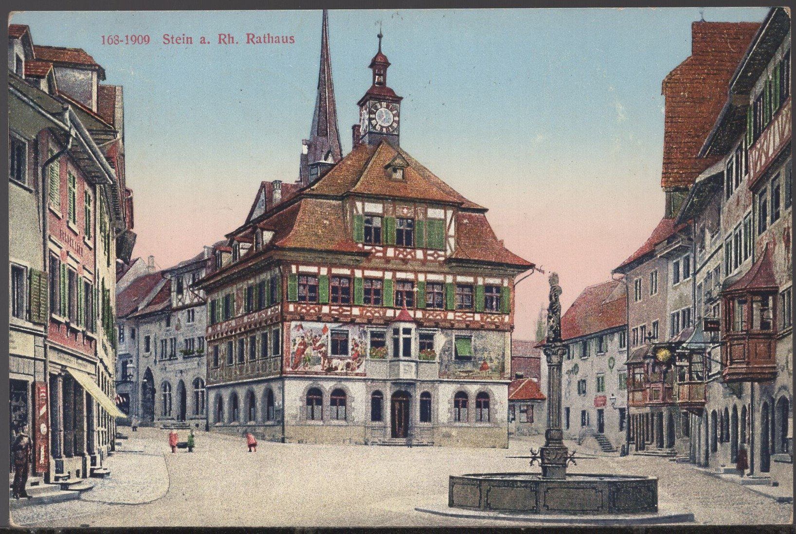 Cartoline postali: Stein am Rhein  Rathaus  1909 – Usato da Aarau venduto da kufi44