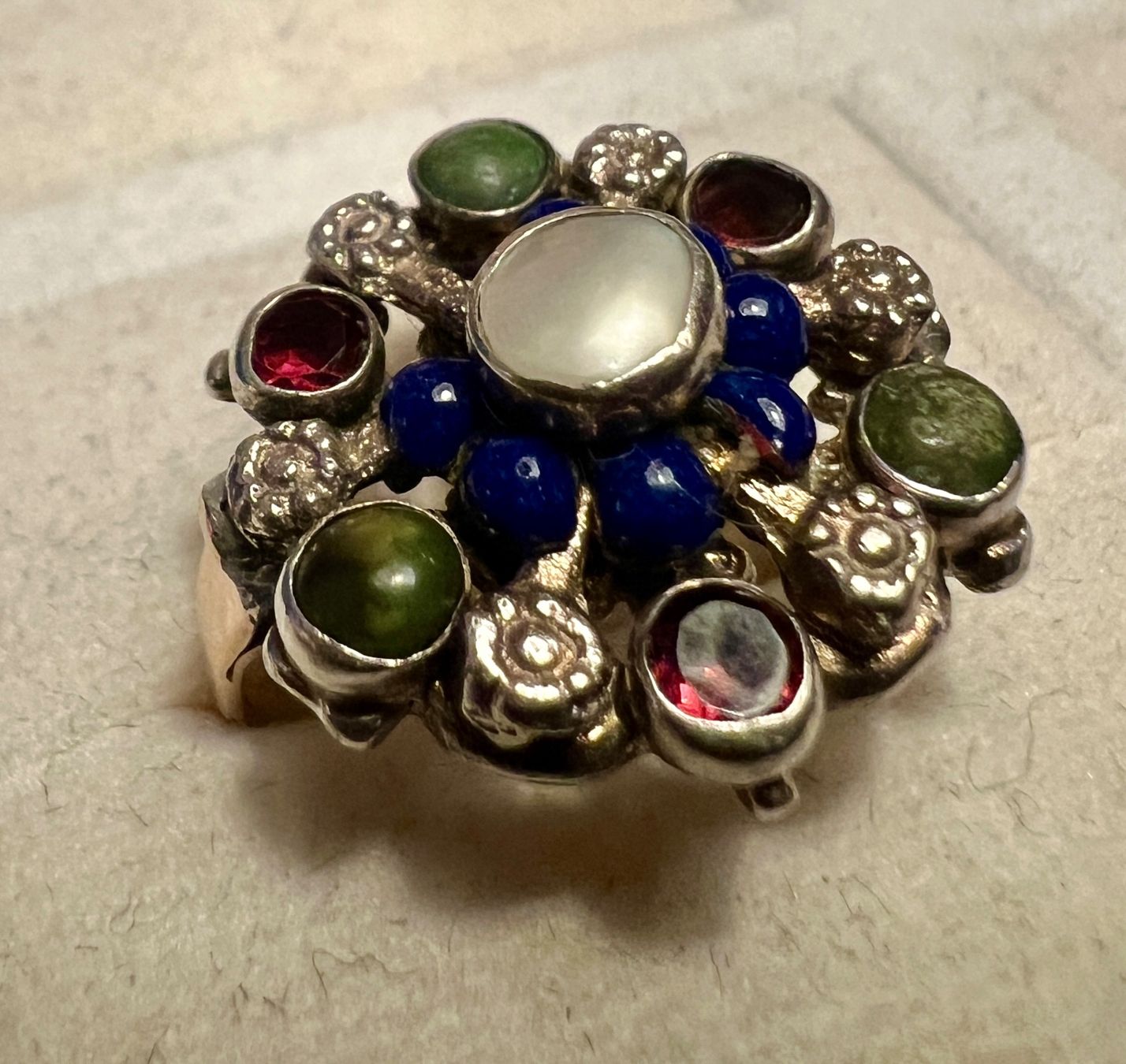 Anelli: Gold-/Silber-Ring mit Farbsteinen – Usato da Chur venduto da Penting1935 1