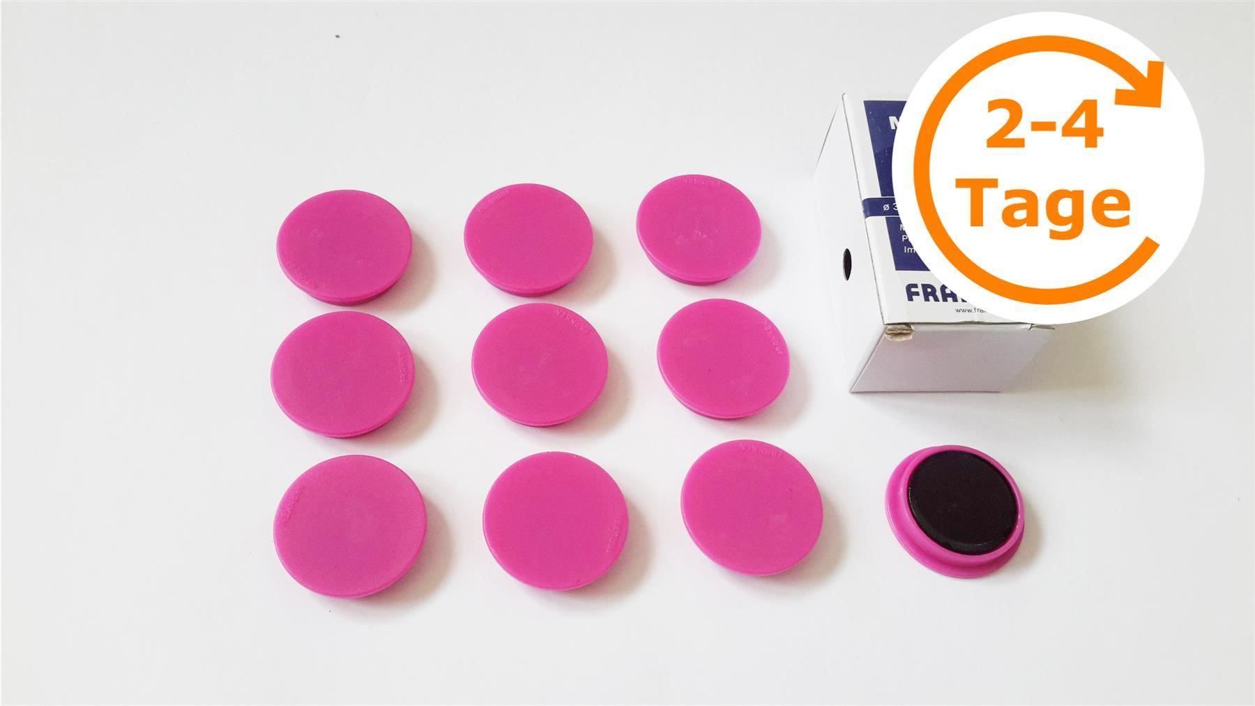 Magnete: Magnete 10 Stück, 32 mm, pink – Neu und originalverpackt aus St. Gallen von cointec