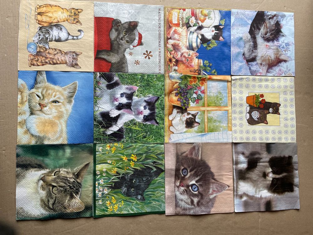 Servietten 'Katze Am Fenster' – 20 Stück Bunte Papierservietten Für Tischdeko & Serviettentechnik (33x33 Cm)