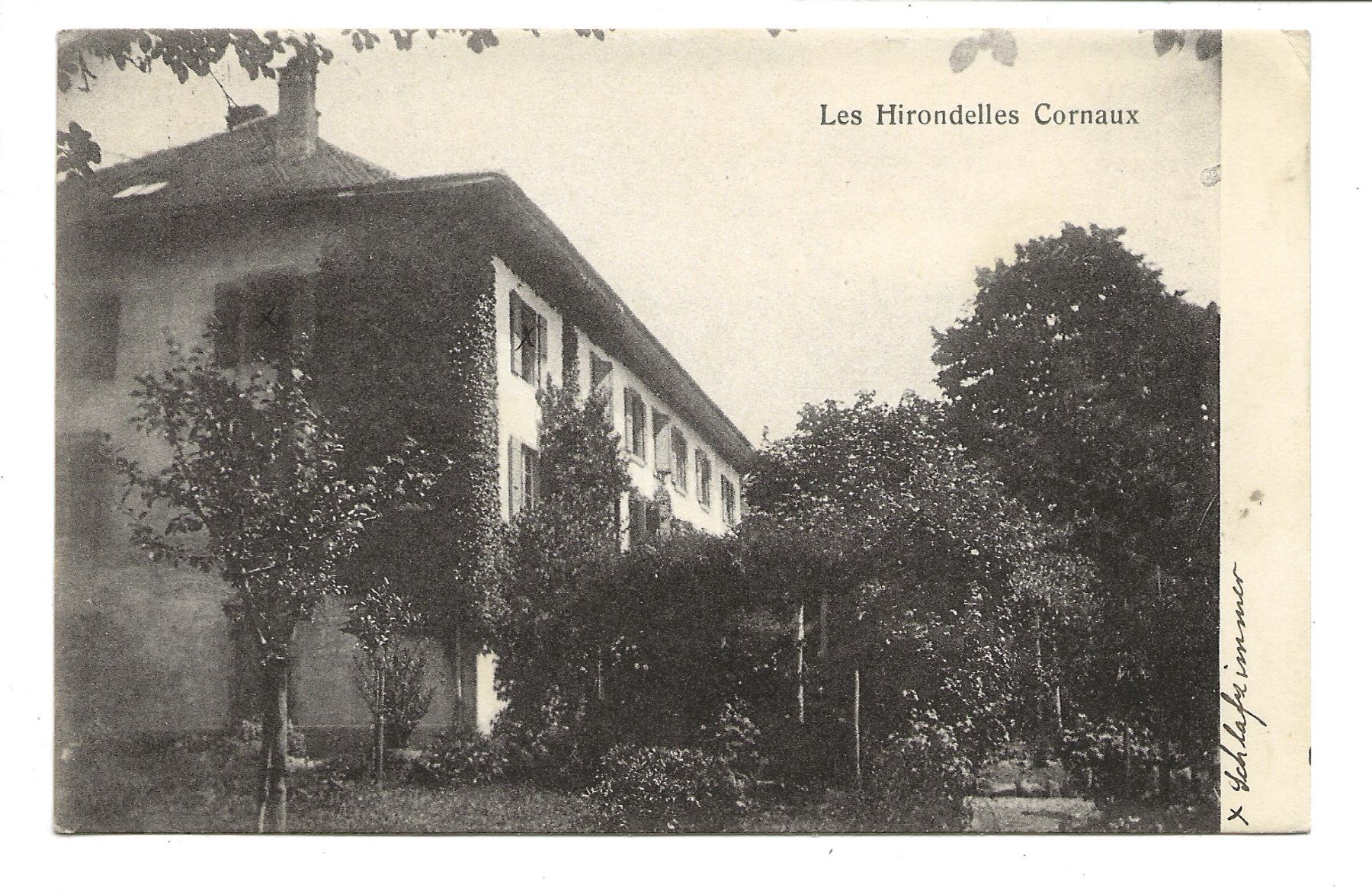 Cartoline postali: Cornaux (NE) Les Hirondelles - 1920 – Usato da Engelburg venduto da Cartophil
