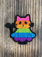 Aufnäher Patch zum Aufbügeln Katze Regenbogen LGBTQ