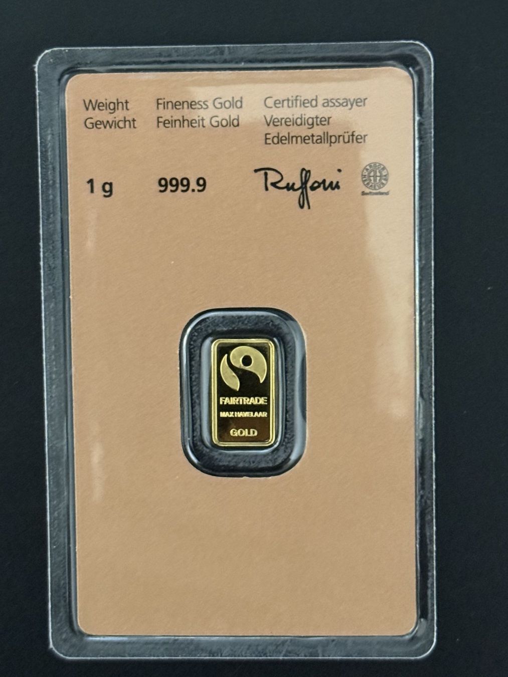 Metalli preziosi: Goldbarren 1g Kantonal Bank – Nuovo e nell'imballaggio originale da Untersiggenthal venduto da byiggy 1