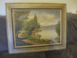 Bild Landschaft Gemalt Signiert Sehr Schön