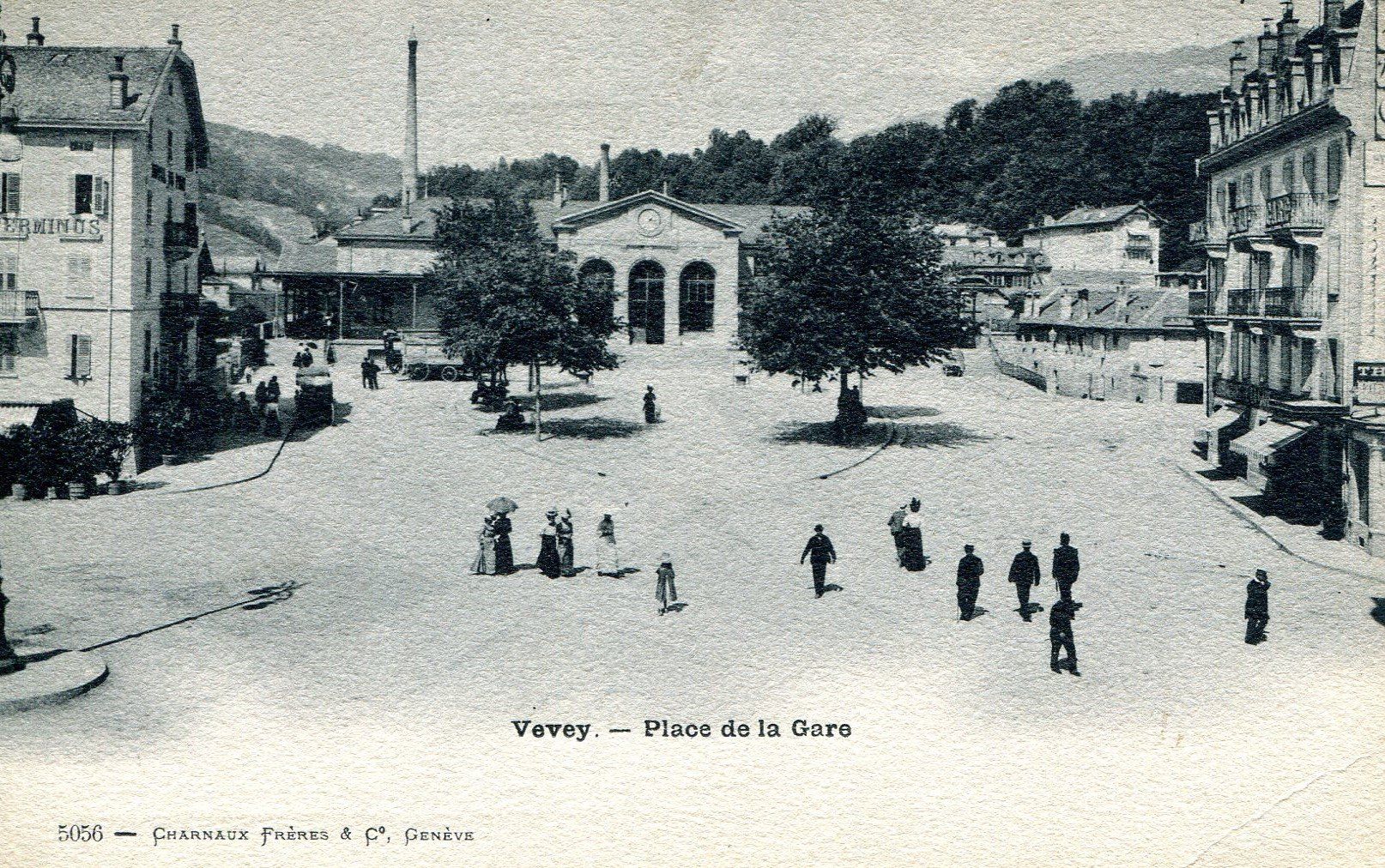 Ansichtskarten: Vevey - Place de la Gare – Gebraucht aus Les Avants von Jaman7