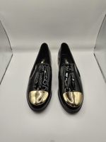 Mocassins noirs vernis bout doré taille 38
