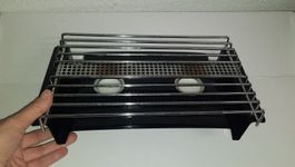 Rechaud Speisenwärmer schwarz Chrom 2 Teelichter Retro fondu