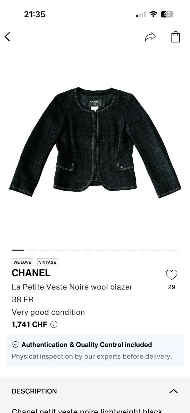 Chanel Giacche: Chanel little black jacket xs – Usato da Zürich venduto da Ele_fashionista 9