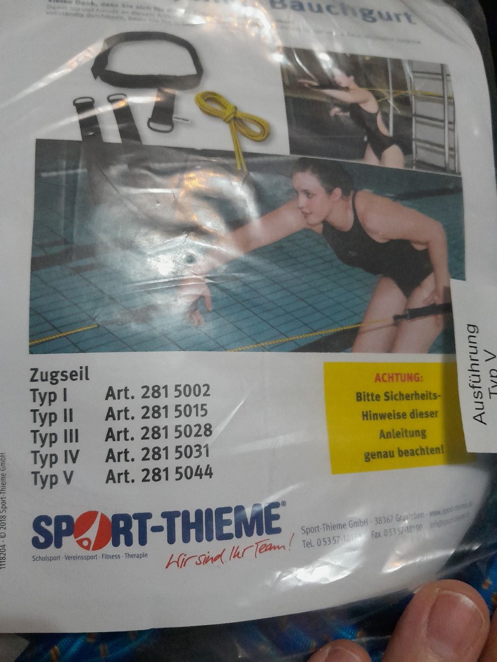 Hometrainer: Zugseil Aqua Spezial Typ V, mit Bauchgurt – Nuovo e nell'imballaggio originale da Grolley venduto da Montana78 2