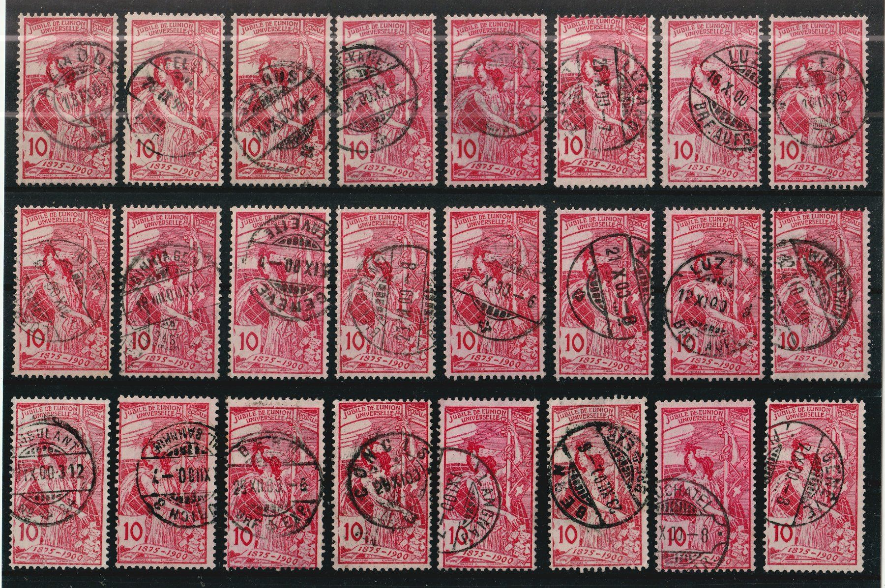 Tutti i francobolli: schönes Lot 78B, UPU 1900, gestempelt – Usato da Kradolf venduto da Sibang2
