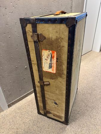 Großer Vintage Koffer / Reisetruhe Watajoy (Cunard White Sta