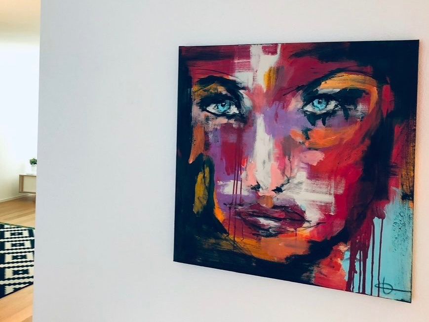 Abstraktes Acrylbild Portrait - Unikat by Art Désirée (80x80 2