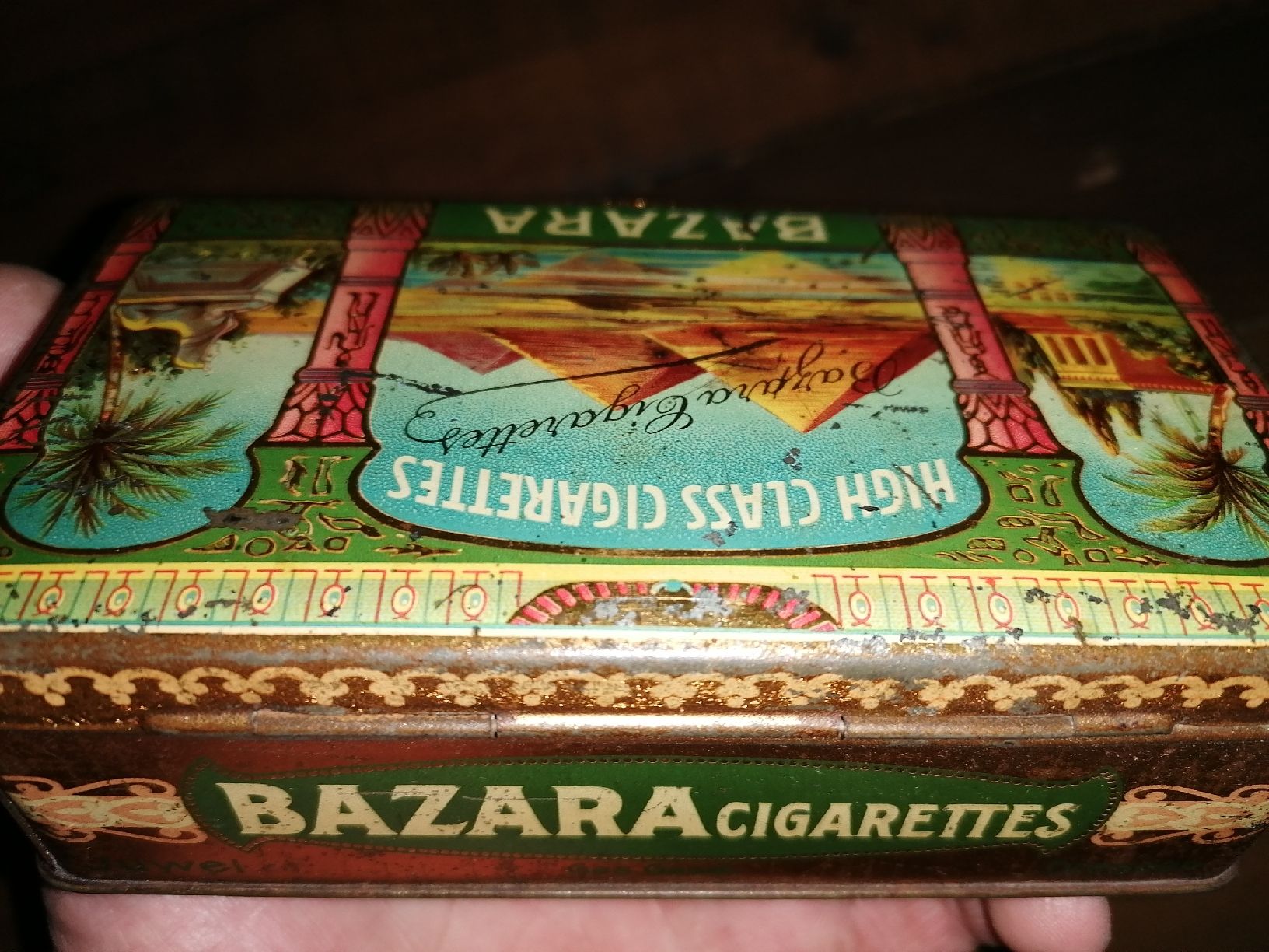 Tabak: Antike Blechdose Bazara 100 Zigaretten schöne Dose 1900 – Gebraucht aus Zürich von Tin4Life 4