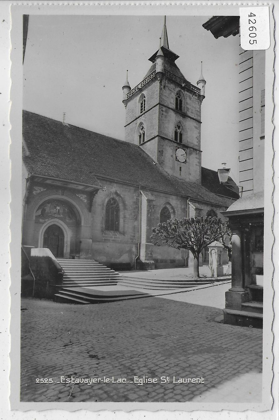 Cartoline postali: Estavayer-le-Lac - Eglise St. Laurent – Usato da Ettingen venduto da Kartenplanet