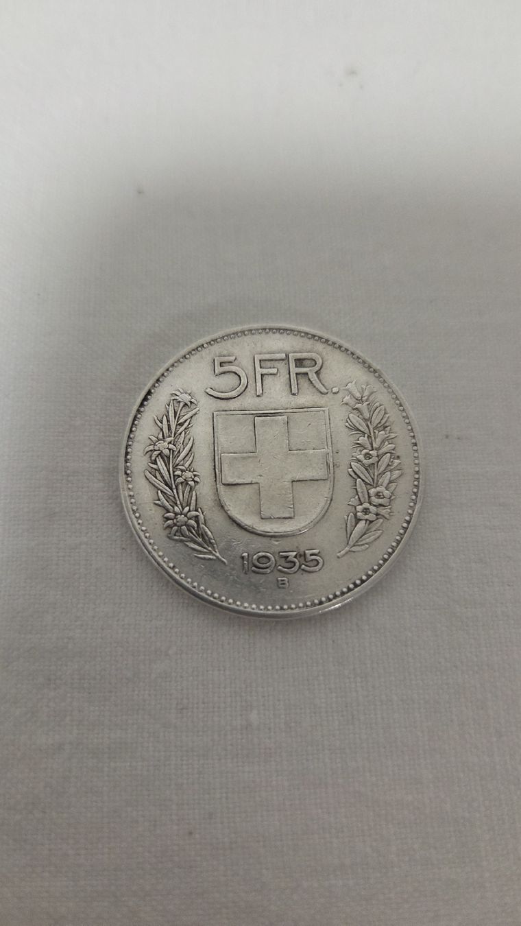 Toutes les monnaies: 5 Francs 1935 argent  – D'occasion à Ecublens VD par Moun