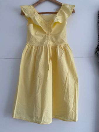 Mädchen Kleid gelb gr. 146-152 ink. Zubehör