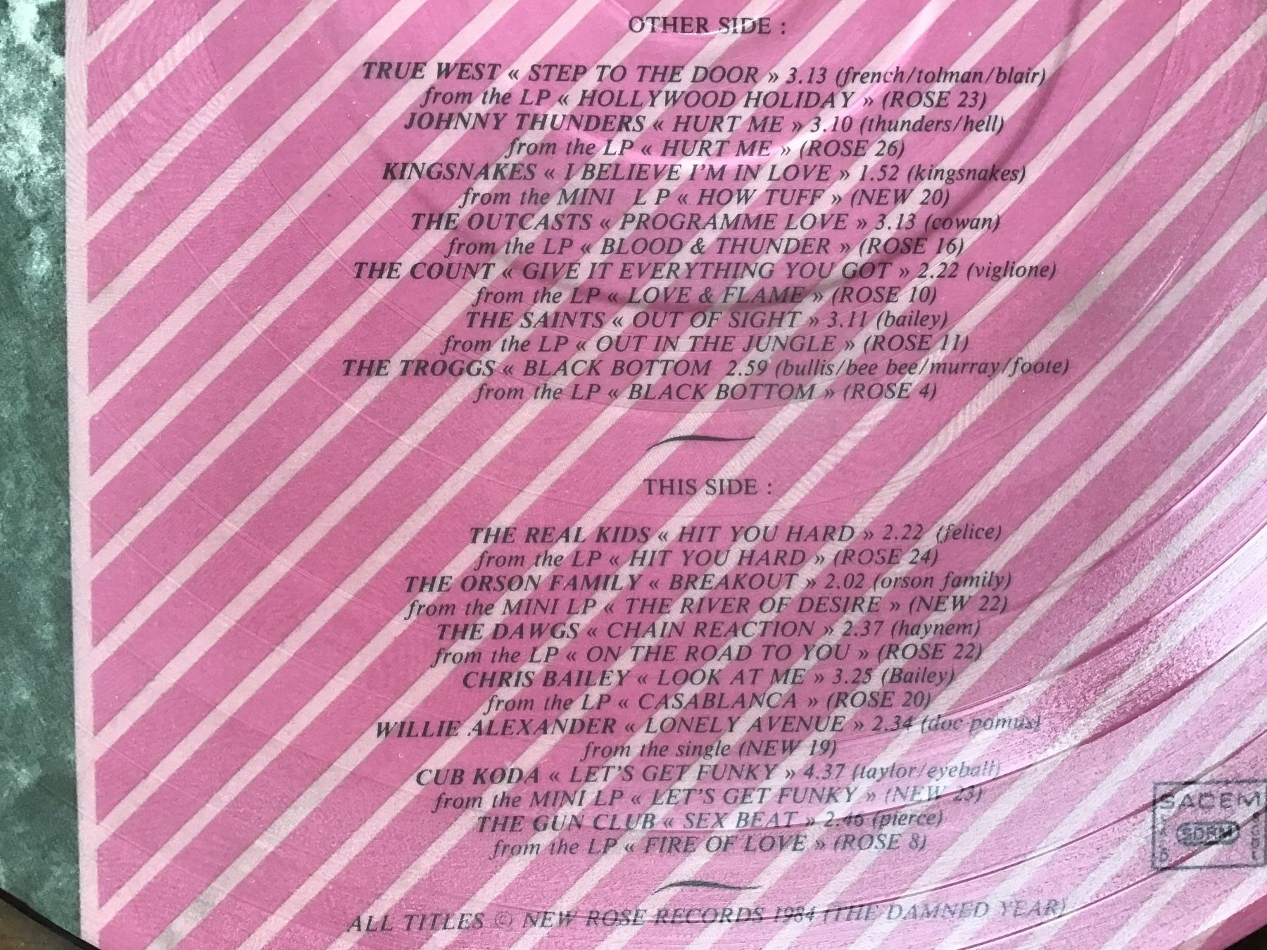 Dischi in vinile: Picture punk rock New Rose LP – Usato da Fully venduto da Ruby97 2