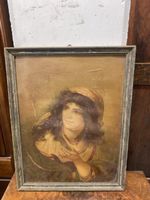 Portrait ancien, femme au chapeau, vintage, parfait!